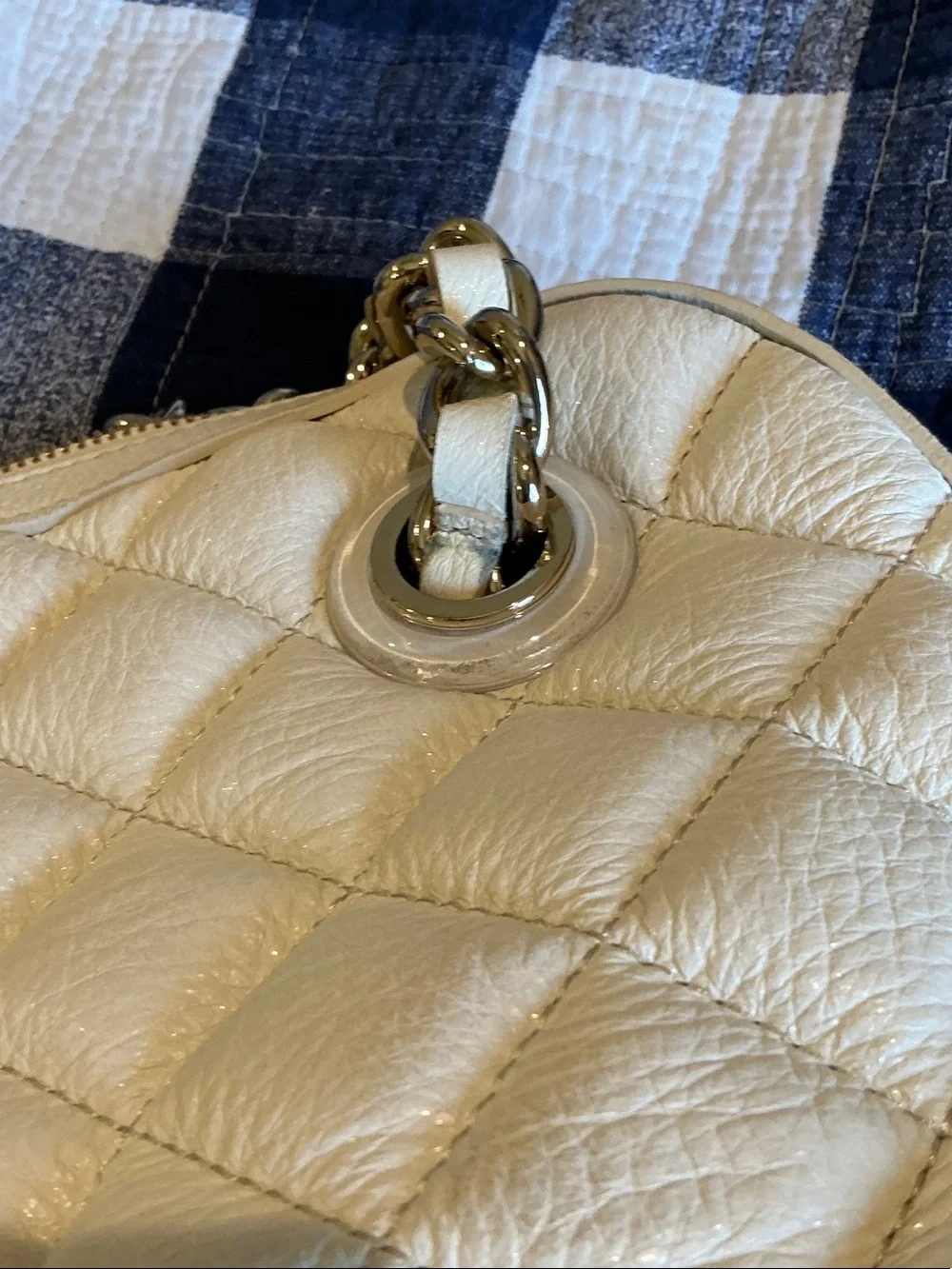 kate spade Quilted Cream Leather Chain-Handle Shoulder Bag